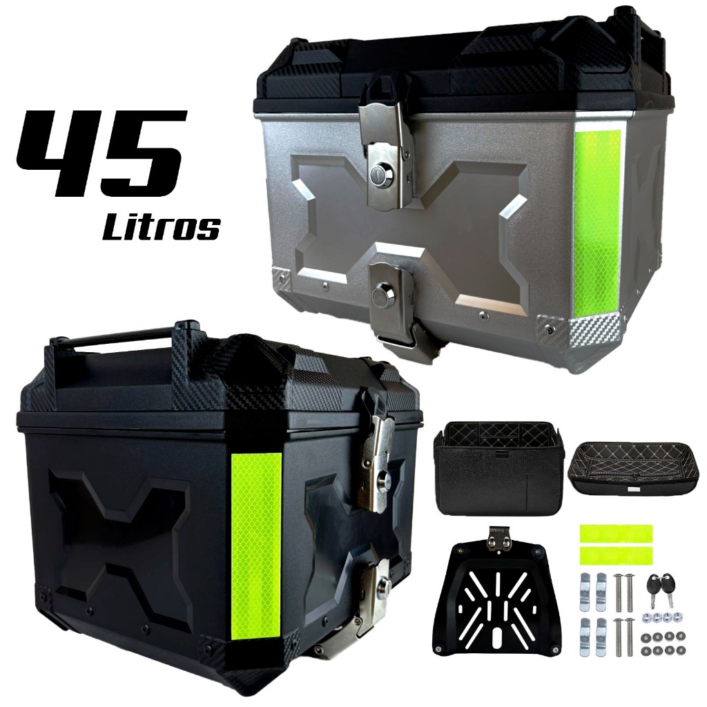 Baú Bauleto para Moto 45 litros Universal Com For