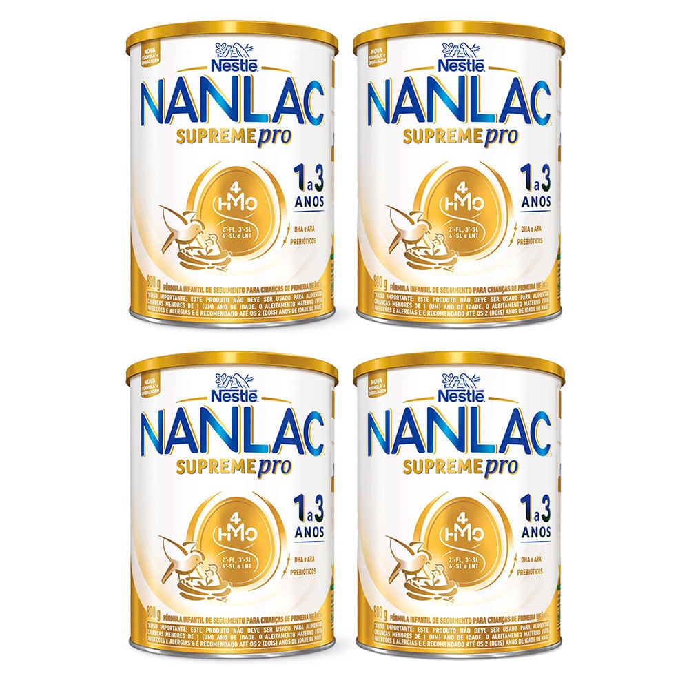 Kit 4 Fórmula Infantil Nanlac Supreme Pro 800g