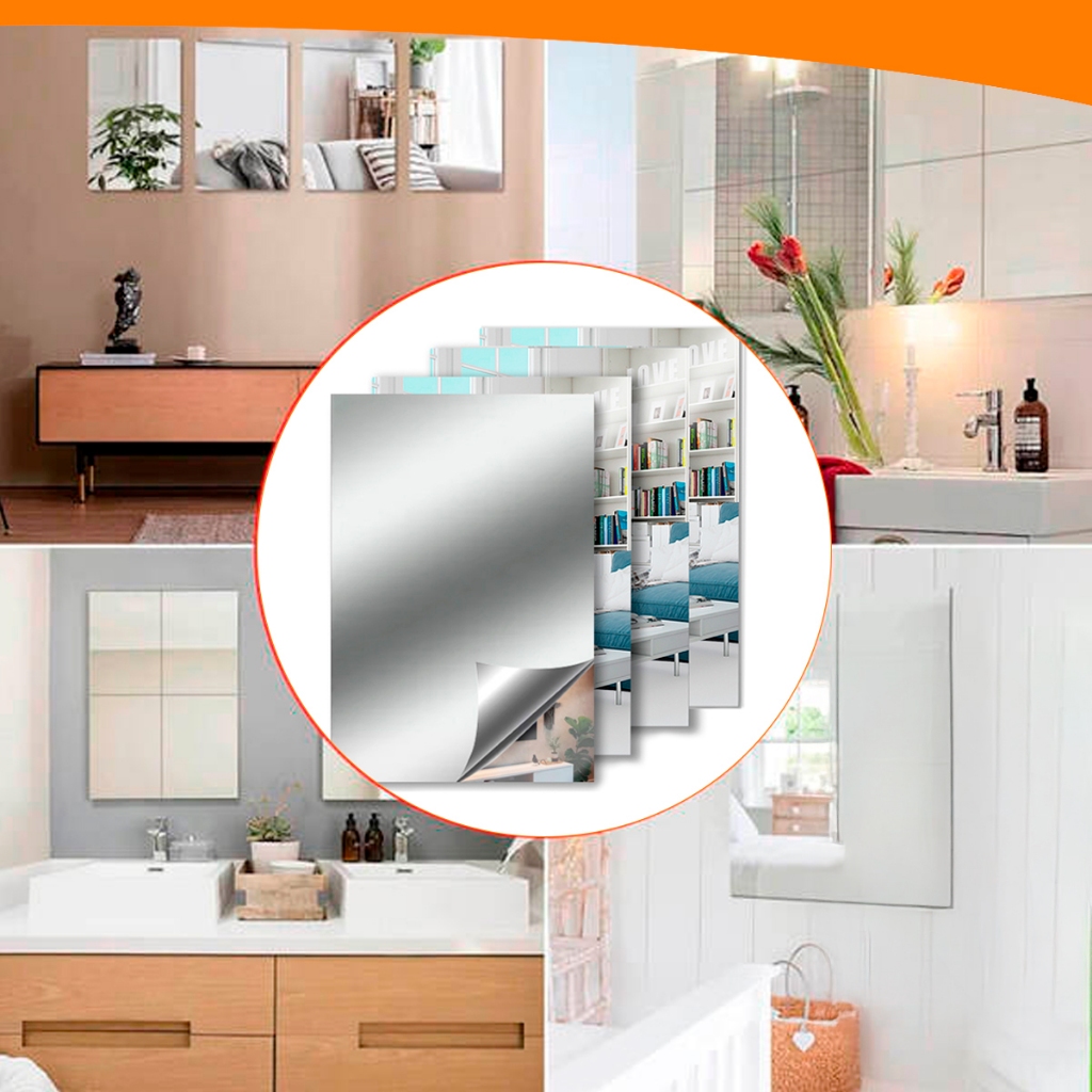 Kits De 1 a 4 Espelhos Adesivo Decorativo Acrilico