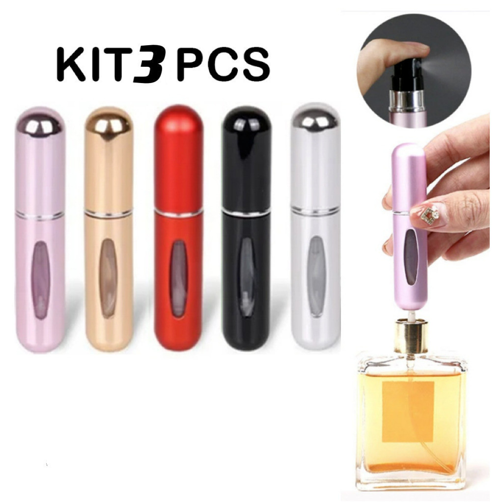 GGUAN KIT 3 Pcs Porta Perfume Recarregavel Portati
