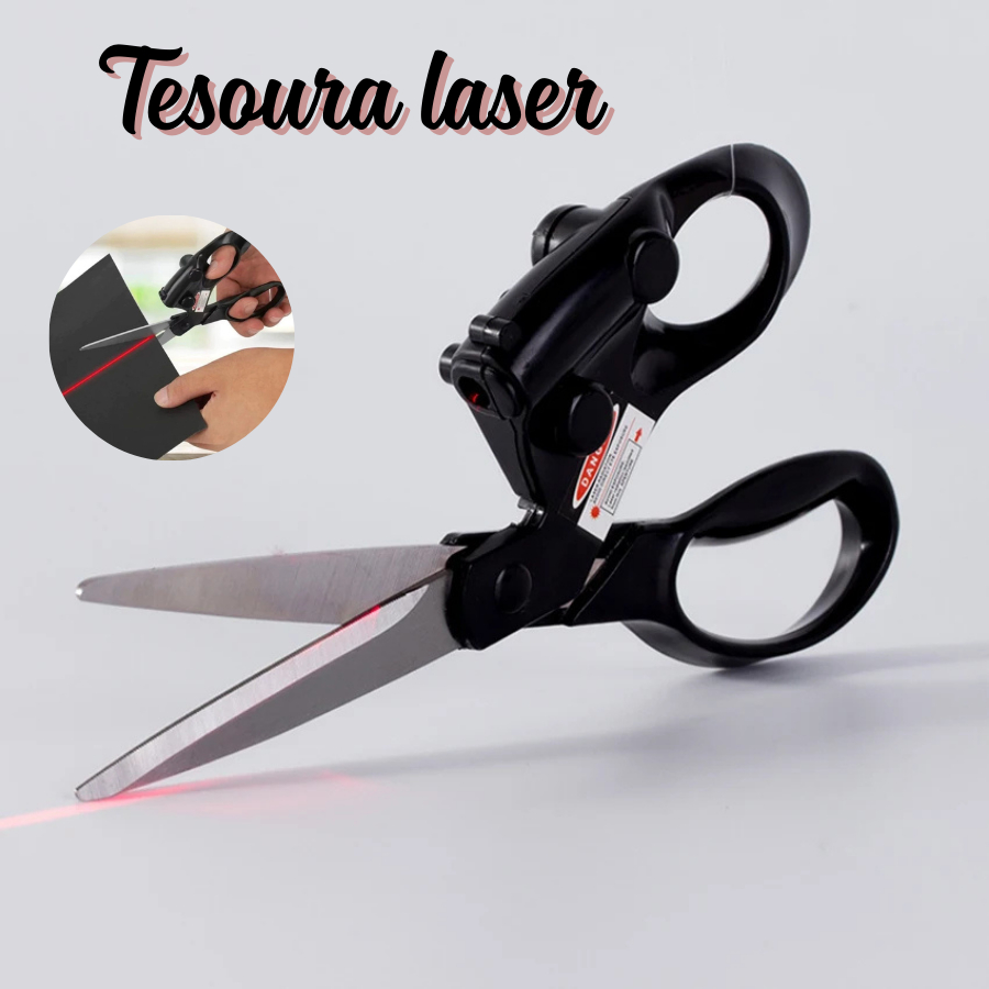 Tesoura para Cortes Precisos com Laser marcador de
