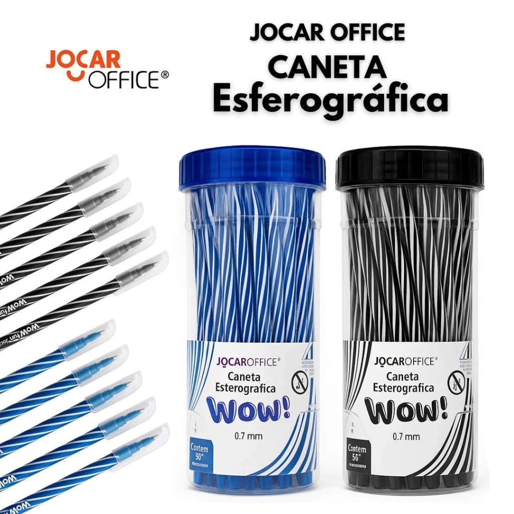 Kit Caneta Esferográfica Wow Fun 0.7 Preta+Azul J