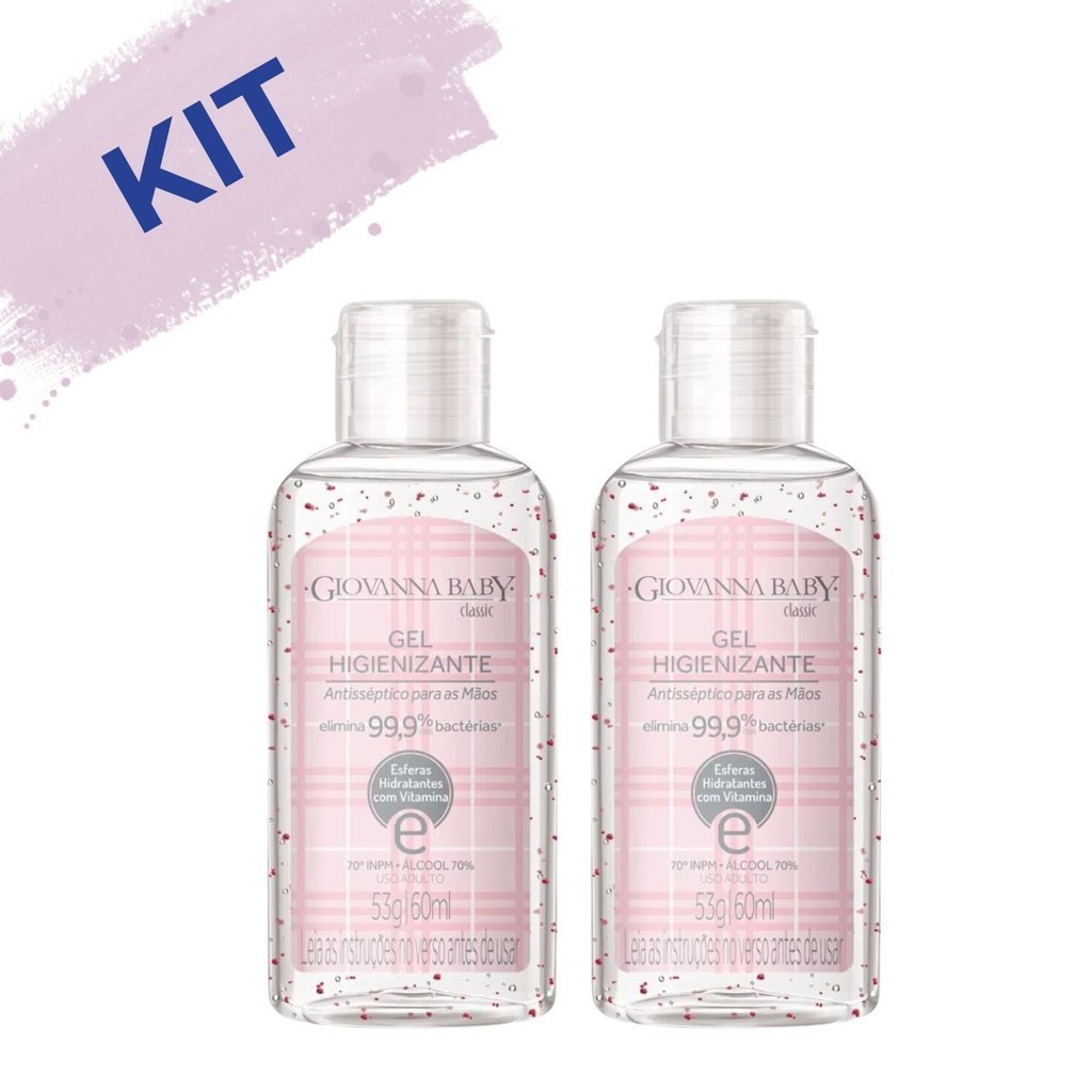 Kit 2 Álcool em Gel Higienizante para Mãos Giova