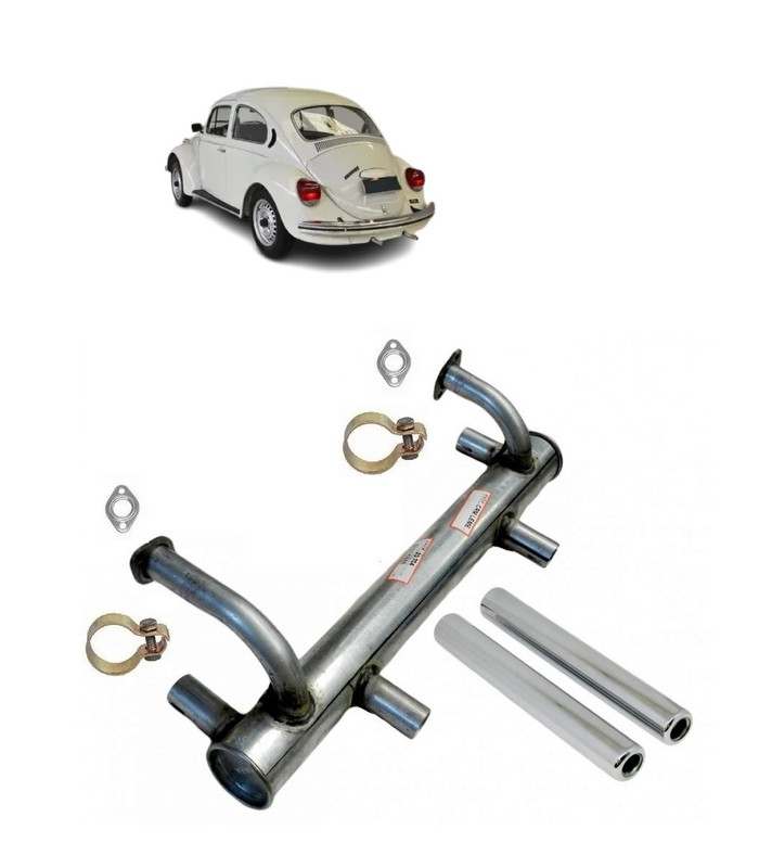 Escapamento Fusca 1300 1500 1600 67/86 Sem Pré Aq