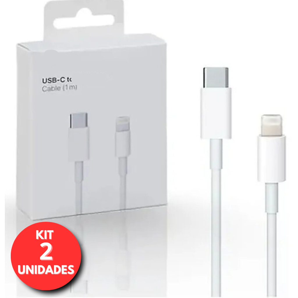 Kit 2 Cabos De IPhone Turbo USB-C 1metro Reforçad