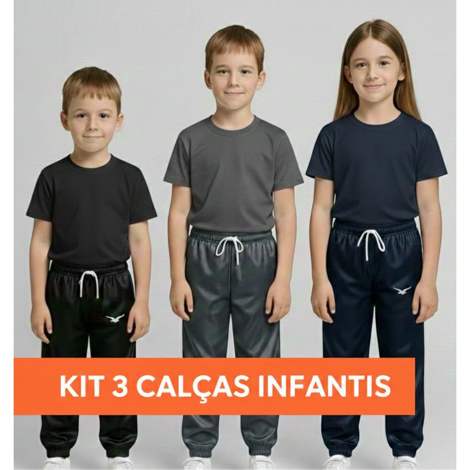 Kit 3 Calças Infantil Chimpa De 4 a 16 Bolsos Com