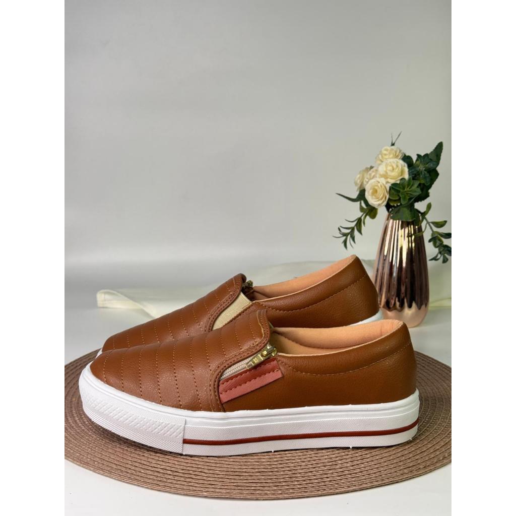 Tênis Feminino Slip On Confortável Sapatênis Sa