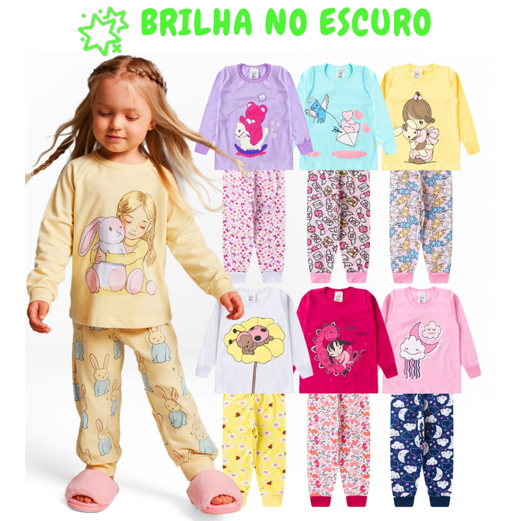Kit 6 Peças Pijama Brilha no Escuro Sortido Infan