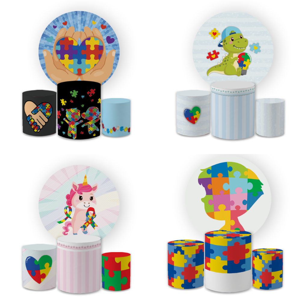 Kit Capas Festivas Para Painel e Cilindros Autismo