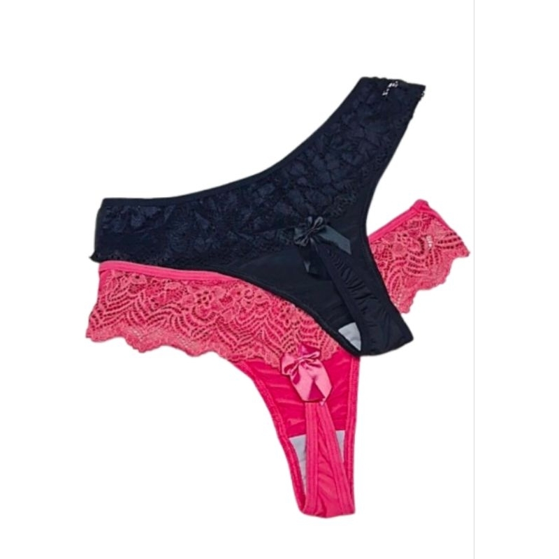 Kit 5 Tangas Calcinhas Fio Dental de Renda com La�