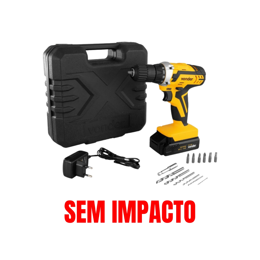 Kit Parafusadeira 20V Vonder PFV238 Sem Impacto co