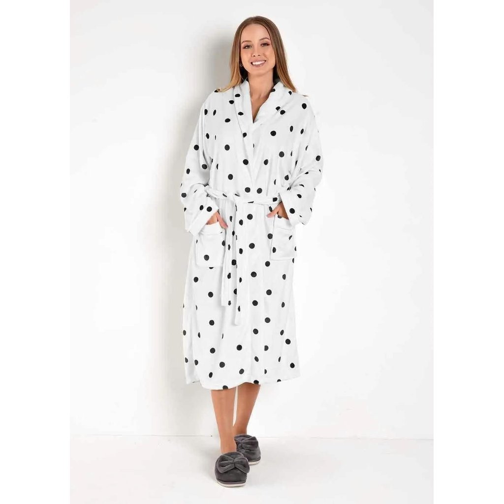 Roupão Plush Com Bolso Poá 1 Peça