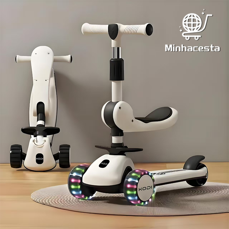 Patinete Infantil 3 Rodas De Led Musical e Guidão