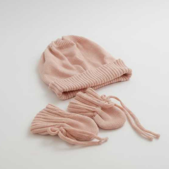 Kit Luva e Touca Trico Recém Nascido Biami Baby