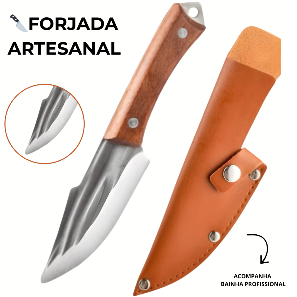 Faca de Desossa Profissional Forjada Artesanal com