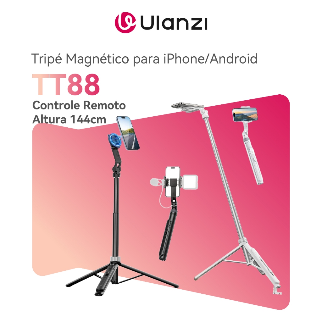 ULANZI TT88 Tripé Magnético para iPhone/Android,