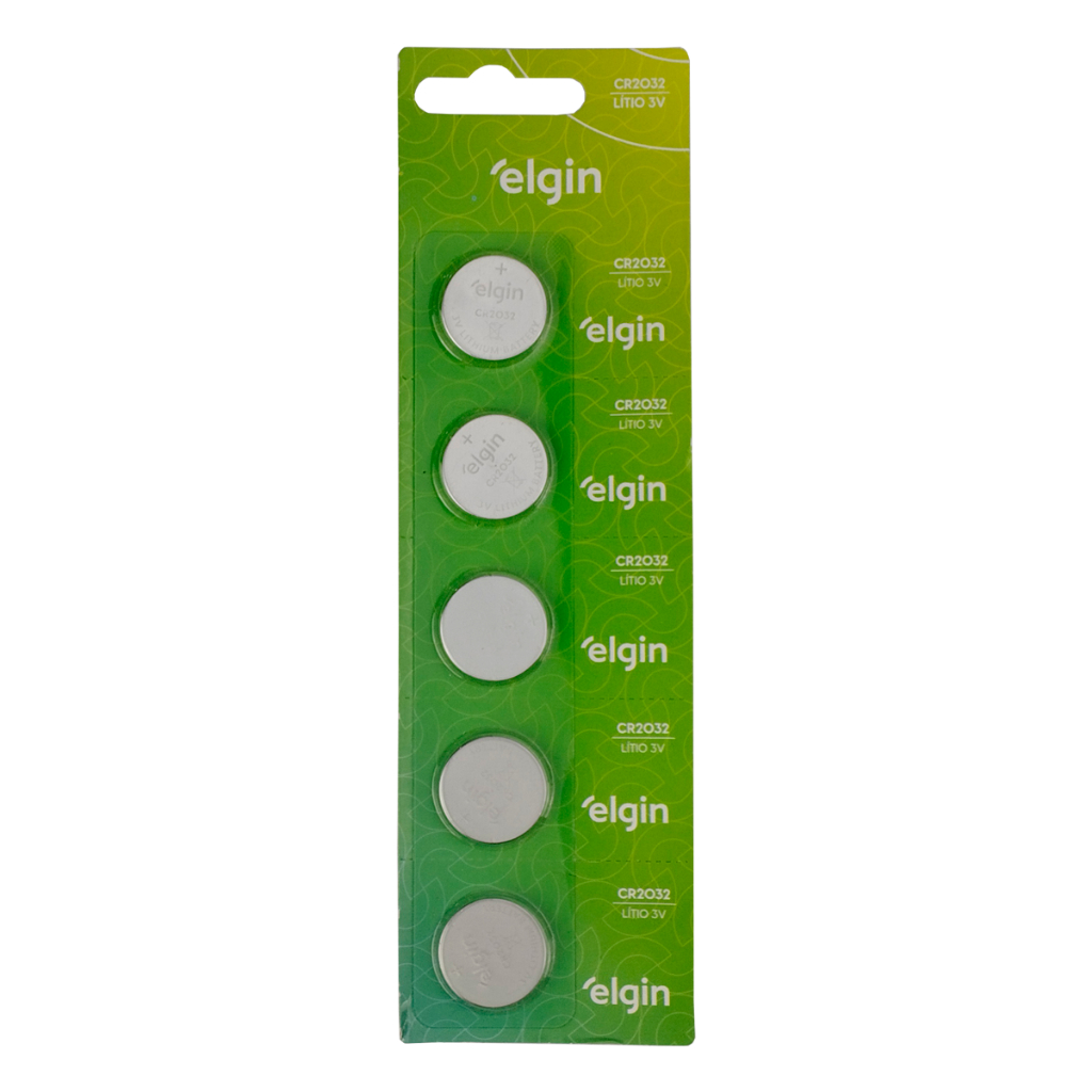 Pilha Elgin CR2032 3V com Longa Duração para Rel