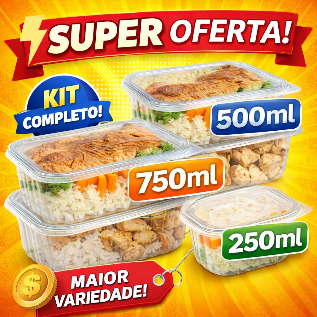 24 Marmitas Descartáveis 250 ML/500ml/750ml ̵