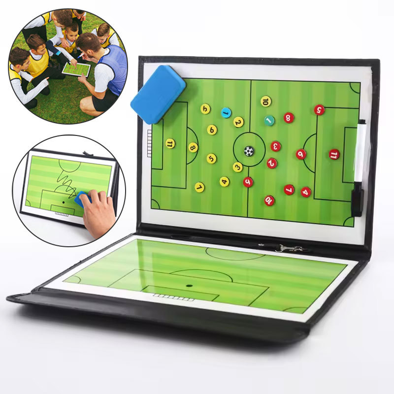 Prancheta Tatica de Futebol capa de couro dobráve