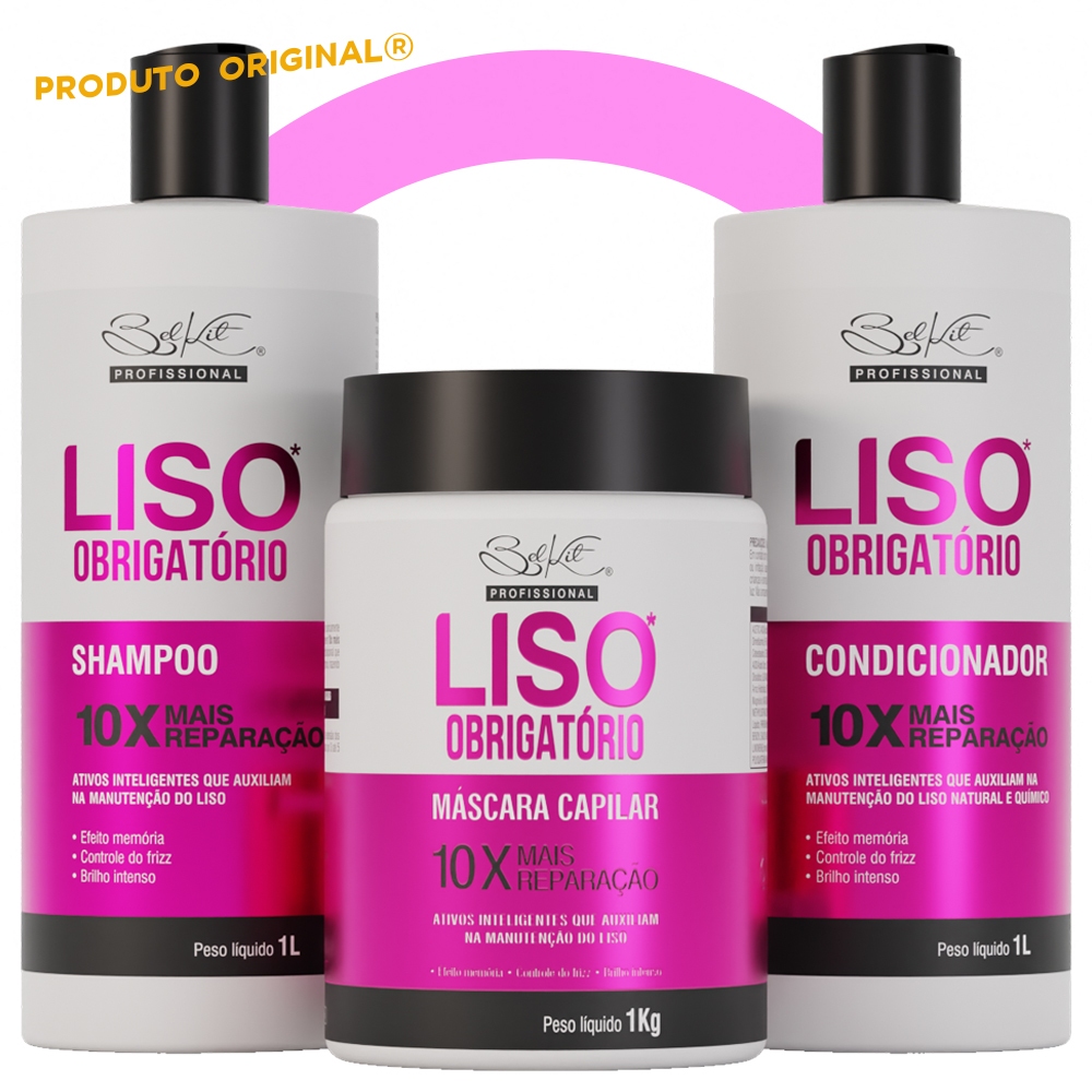 Kit Profissional 3 Itens Capilar Liso Obrigatorio 