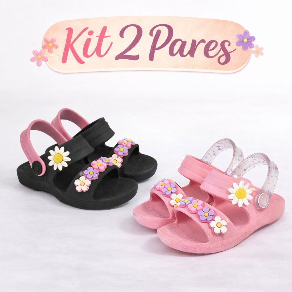 Kit 2 Pares Sandália Pandu Infantil Menina Confor