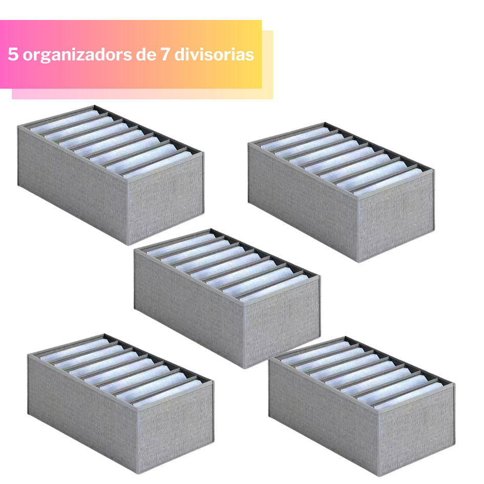 KIT 5 Organizador De Gavetas De Jeans Dobráveis/R