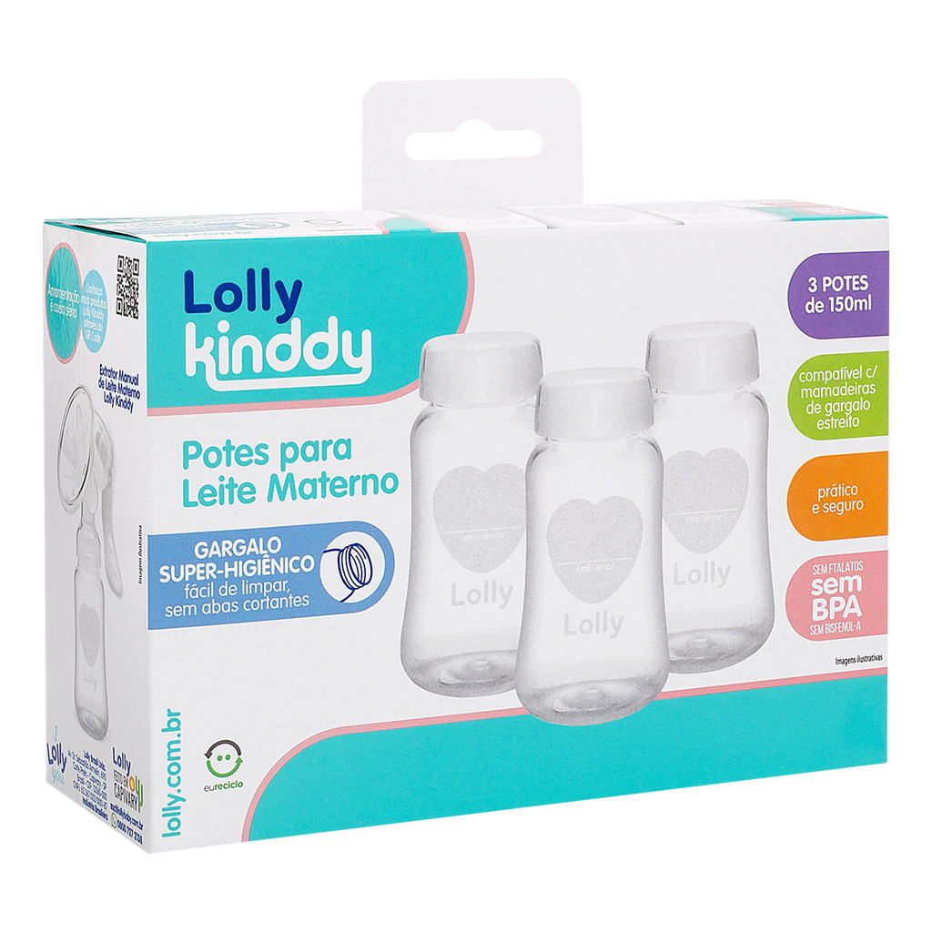 Kit 3 Potes Para Armazenar Leite Materno – 1