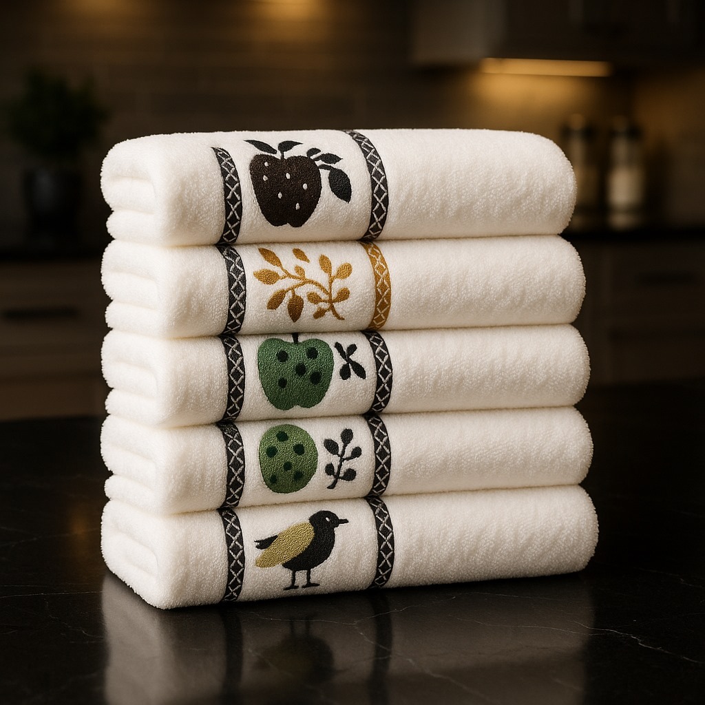 Kit 5 Panos de Prato Copa 45×70 Jacquard Atoa