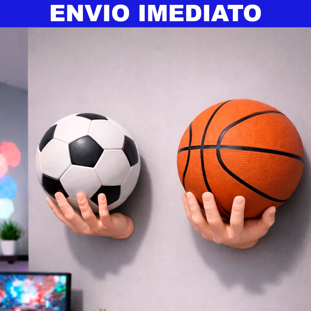 Suporte de Parede para Bolas Mão Realista  –