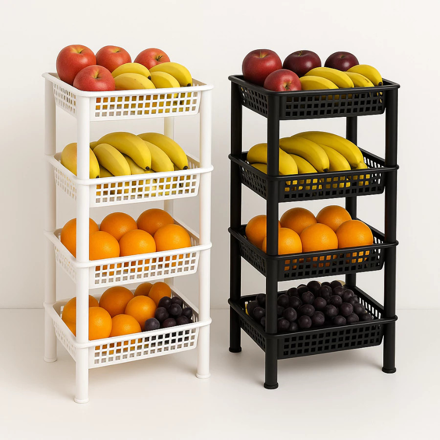 Fruteira Organizadora de Chão 4 Andares Em Plást