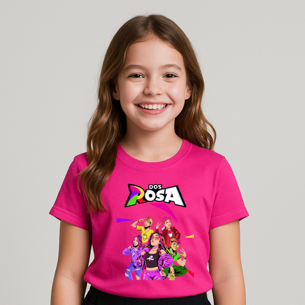 Camiseta Infantil Dos Rosa Estampa Colorida Algod�