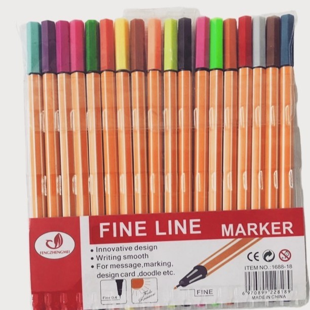 Kit com 12/24/36/48 canetas Fine Line Ponta Fina F