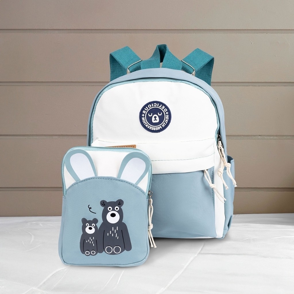 Kit Mochila e Porta-Objetos Infantil Escolar com E