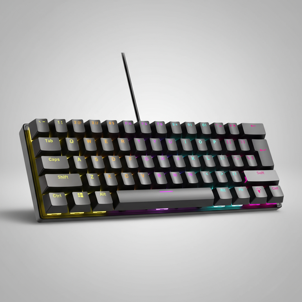 Teclado Gamer Mecânico USB Com Fio 60% 100% 63 10