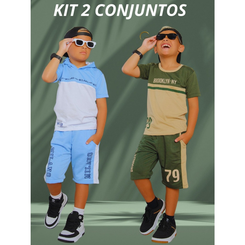 Kit com 2 Conjuntos Infantil Juvenil Lançamento V