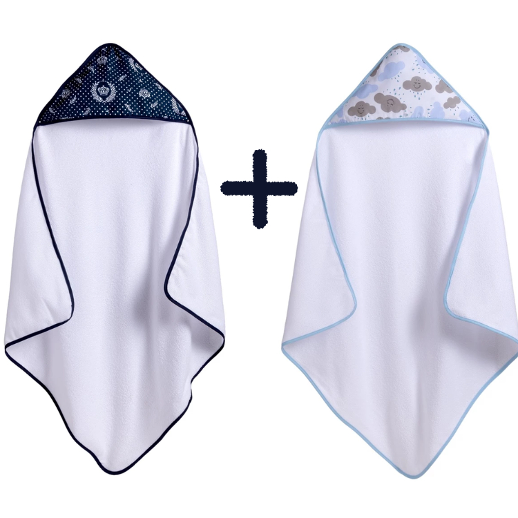 Kit 2 toalhas de bebê com capuz antialergico