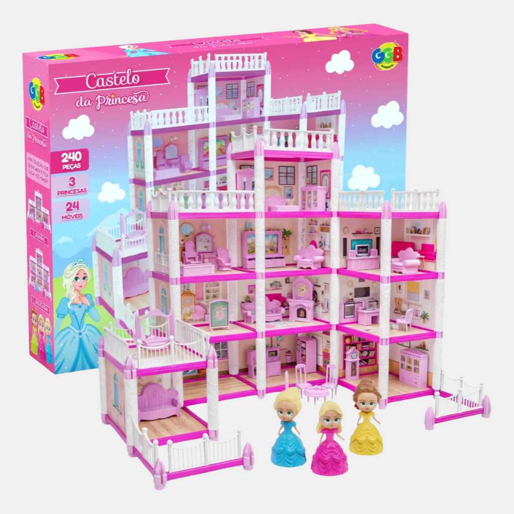 Castelo da Princesa Casinha de Boneca P/ Montar Fa