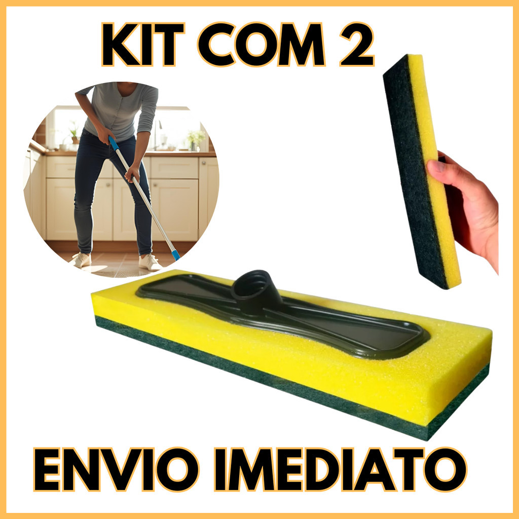 2 Lava Piso Azulejo Parede Rodo Mop Abrasivo