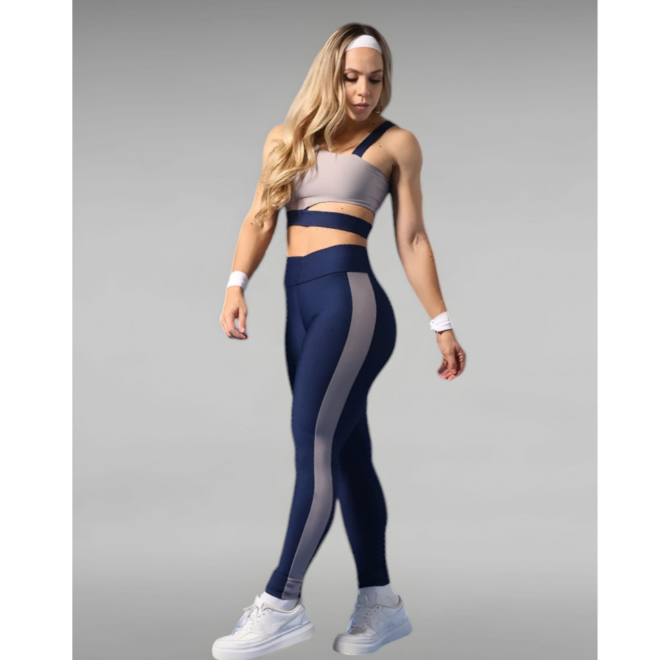 Conjunto Academia Fitness Top + Calça Leg Estilo 