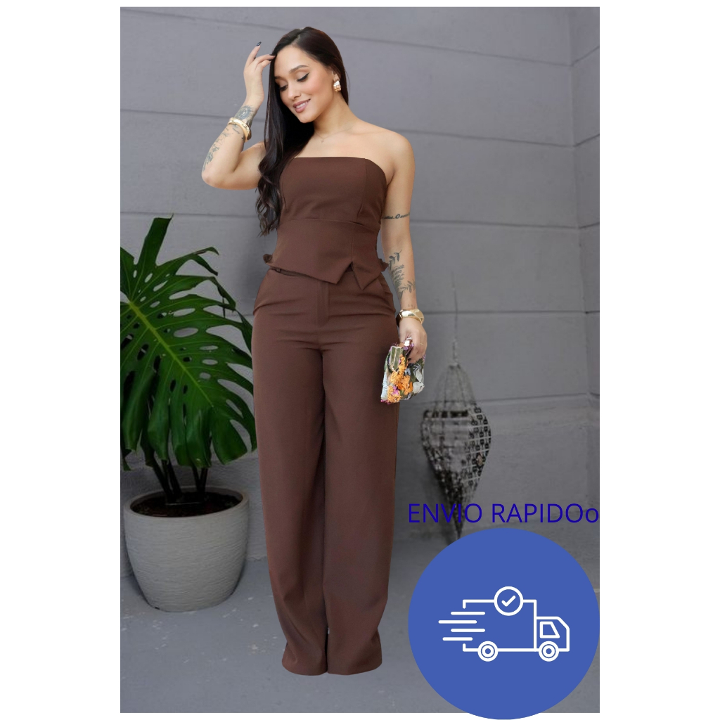 Conjunto Feminino Elegante Calça Alfaiataria e Cr