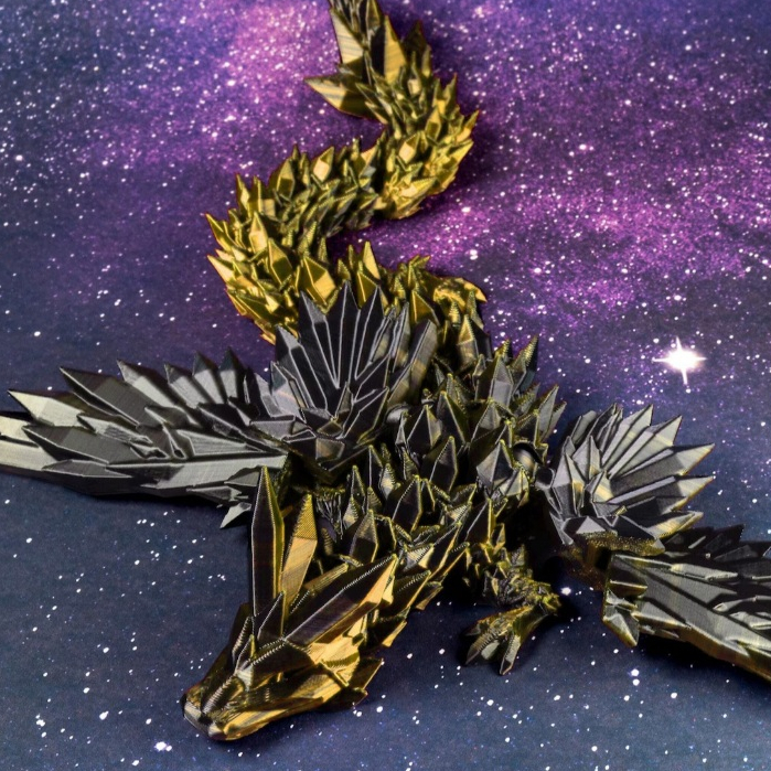 Dragão Alado de Cristal Articulado 40cm Presente 