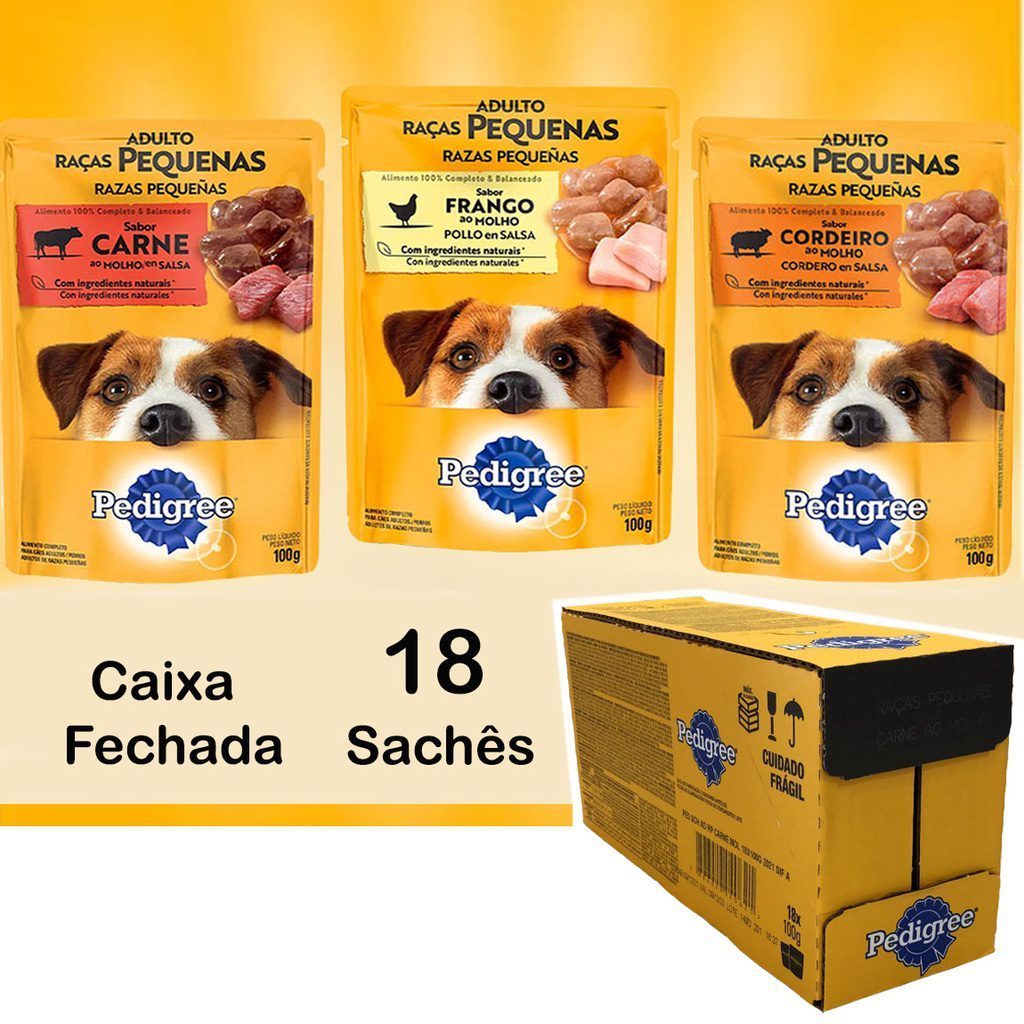 Pack Ração Úmida Pedigree Cães Adultos Raças 