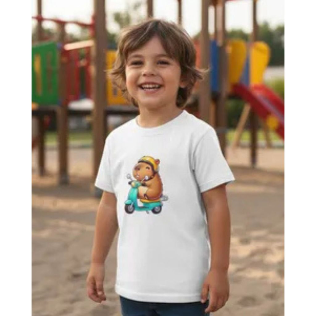 Camiseta Infantil Slim Estampa Capivara Scooter-LA