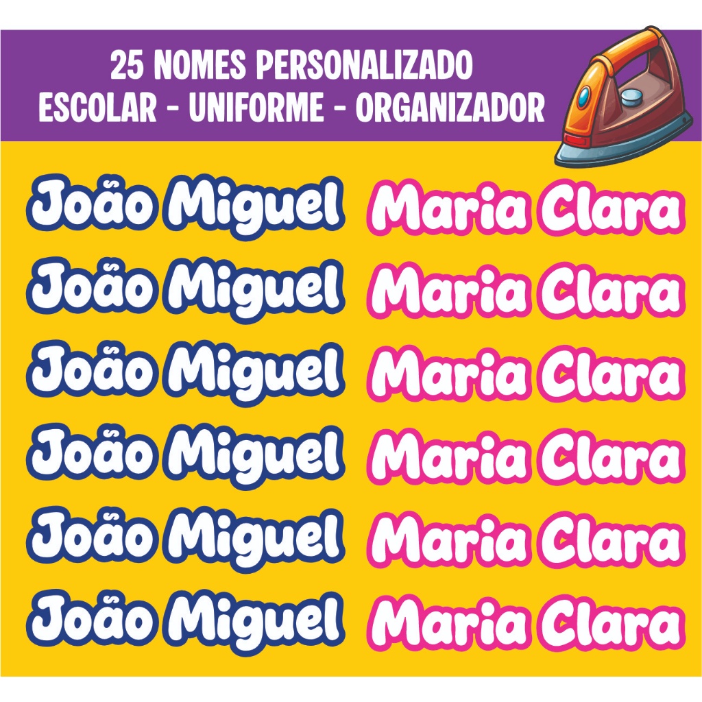 Etiqueta termocolante DTF para roupas escolar Pers