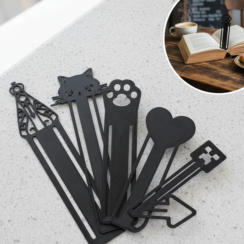 Marcador de Página Tipo Seta Coracao Gato Marcado