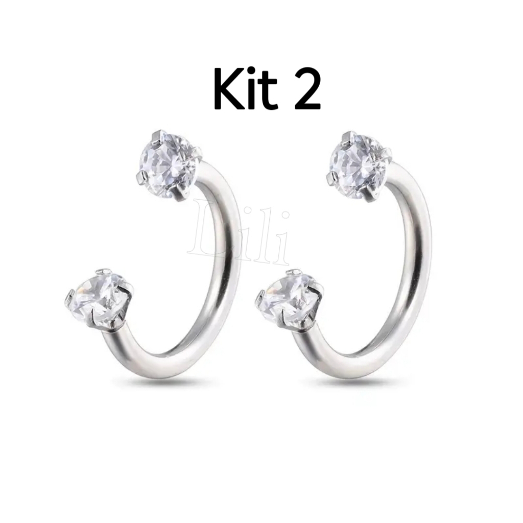 kit 2 Piercing para Nariz/lábio/ Cartilagem helix