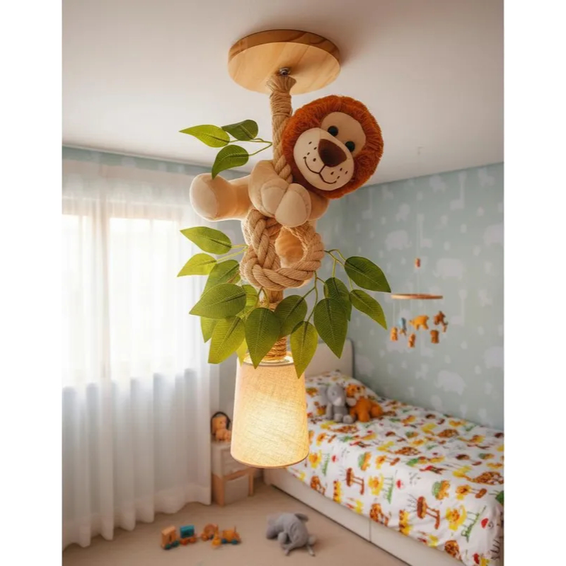 Luminária infantil quarto bebê safari COM CÚPUL