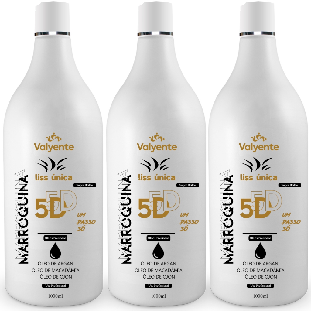 Kit 3 Progressivas Marroquinas Liss Única