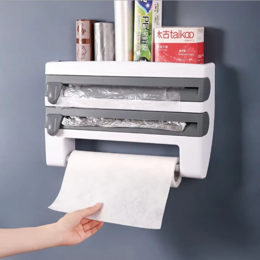 Suporte Para Cozinha 4 Em 1 Papel Toalha PVC Papel