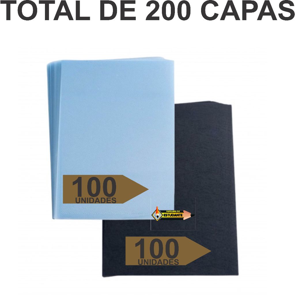 Kit 200 Capas para Encadernação A4 – 100 T